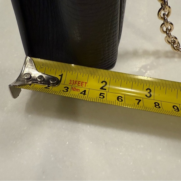 Henri Bendel Tilda Crossbody / Clutch Bag Black Pebble Leather Gold Chain Strap - Picture 11 of 15